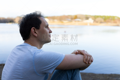湖,青年人,人的脸部,维吉尼亚,sir thomas fairfax,沮丧,男人,公园,特写,看