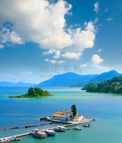希腊,鼠岛贸斯岛,科孚,看风景,居住区,海岸线,河岸,旅行,旅游