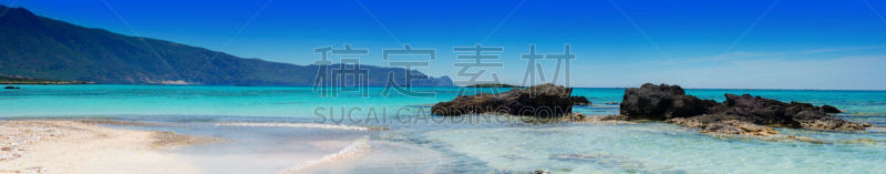 克里特岛,希腊,全景,海景,天空,水平画幅,沙子,无人,夏天,户外
