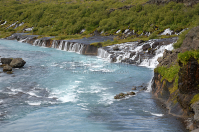 hraunfossar,冰岛国,自然,水平画幅,地形,瀑布,无人,户外,岛,著名景点