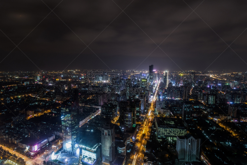南京,江苏省,天空,水平画幅,高视角,无人,市区路,户外,都市风景