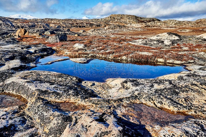 峡湾,格陵兰,水坑,水,天空,美,气候,水平画幅,雪,户外