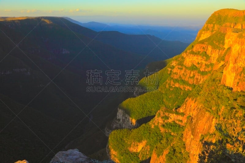 峡谷,福塔雷萨,南美,巴西绍森德,大西洋沿岸森林,冰隙,南里奥格兰德州,圣卡塔琳娜,峭壁,自然