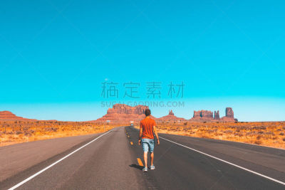 男人,纪念碑山谷,旅途,沙岩,公园,公路,儿童,大峡谷,沙漠,户外