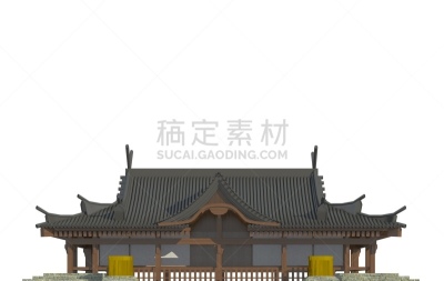 日本人,三维图形,绘画插图,房屋,分离着色,新的,白色背景,传统,国内著名景点,背景分离