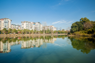 福州,城市,水,天空,公园,水平画幅,无人,户外,湖,都市风景