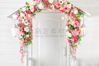 白色,春天,门前露台,门,输入设备,拱门,路灯,正面视角,门口,古典式