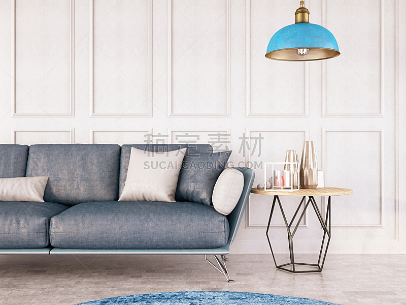 沙发,起居室,极简构图,木隔板,华贵,舒服,地板,简单,现代,色彩鲜艳