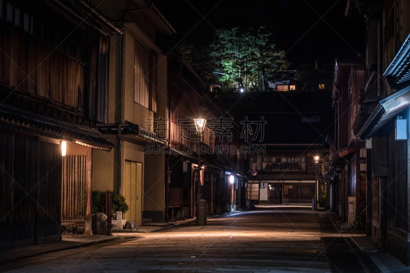 东,石川县,东茶屋町区,茶道室,金泽,茶馆,茶道,居住区,艺妓,怪异