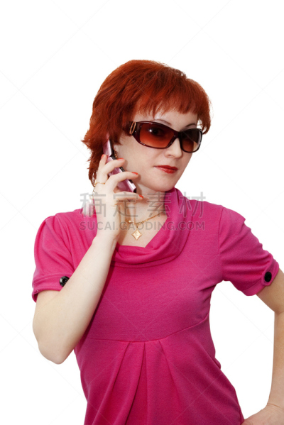 手机,女孩,衣服,翻盖手机,高雅,粉色,垂直画幅,肖像,图像,站