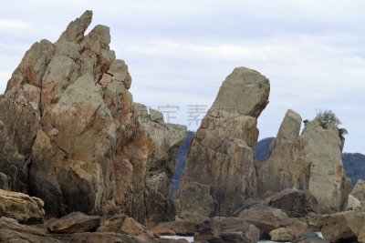 和歌山县,串本町,岩石,日本,自然,风景,图像,海洋,太平洋,无人