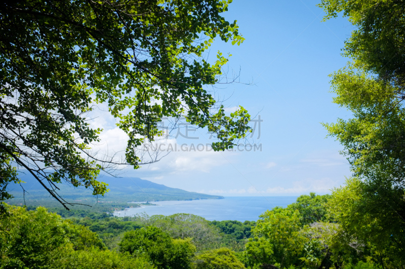 山,巴厘岛,海滩,风景,度假胜地,水平画幅,沙子,无人,在边上,夏天