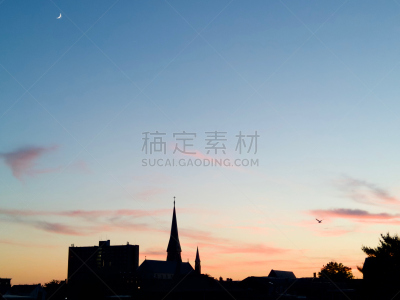 缅因州,2018,波特兰,城市生活,新英格兰,海港,云,黄昏,大西洋,东北方向