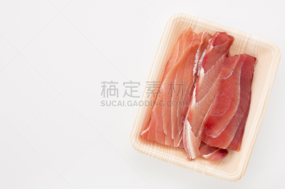 白色背景,肉片,餐盘,箭鱼,生食,海产,清新,饮食,膳食,食品