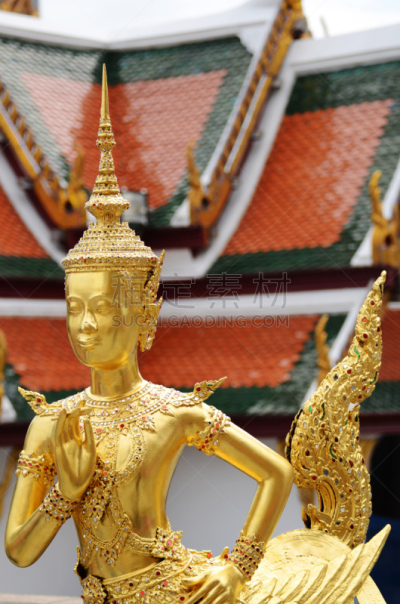 雕像,神话,奇纳瑞,金叶,玉佛寺,垂直画幅,禅宗,当地著名景点,异国情调,户外
