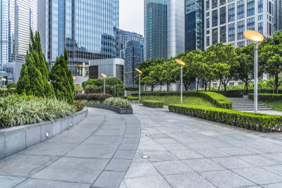 商务,居住区,石材,都市风景,现代,建筑业,地板,街道,人行道,绿色