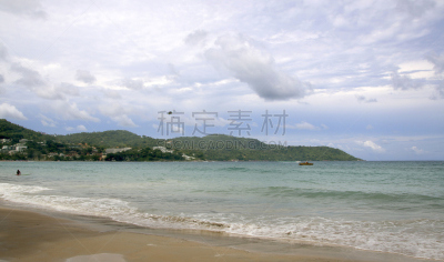 泰国,卡塔海滩,天空,普吉岛,白色,云,俄亥俄河,热带气候,海浪,小的