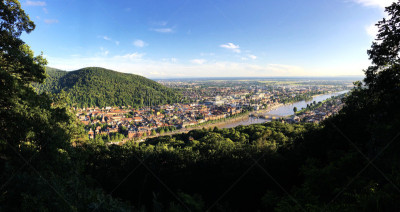 全景,海德堡,新城市,纪念碑,美,新的,水平画幅,巴登-符腾堡州,山,古老的