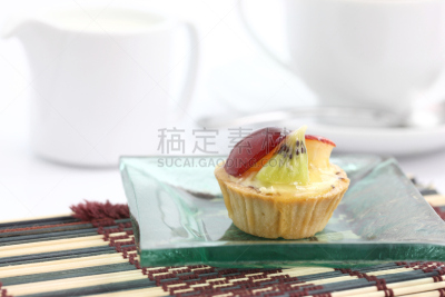 蛋塔,分离着色,白色背景,所有词汇,水平画幅,水果,浆果,蛋糕,面包店,甜点心