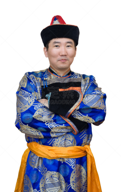 蒙古人,传统,背景分离,仅男人,一个人,东亚人,仅一个男人,传统服装,亚洲人种,连衣裙