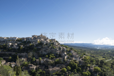 普罗旺斯,葛德,城镇,风景,法国,地形,乡村,小的,屋顶,自然美