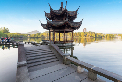 建筑,西湖,杭州,地形,自然美,云,荷花,公园,池塘,雷峰宝塔