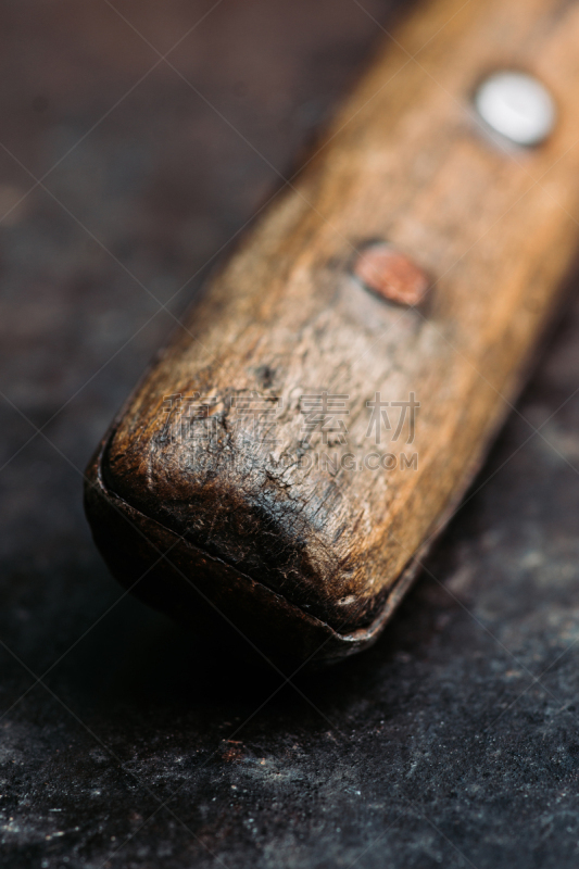 炊具刀,乡村风格,古老的,手艺,背景聚焦,纹理效果,暗色,一个物体,复古风格,餐具