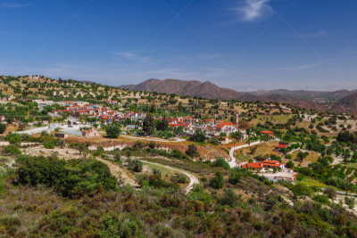 特罗多斯山区,山,乡村,全景,勒佛卡拉,利马索尔,居住区,地中海,白昼,塞浦路斯
