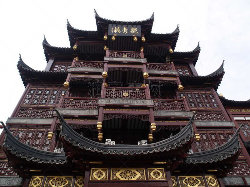 建筑业,豫园,水平画幅,建筑,无人,上海,摄影