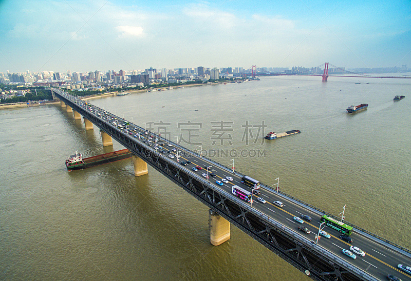 河流,桥,湖北省,长江,铁路桥,水,天空,水平画幅,无人,当地著名景点