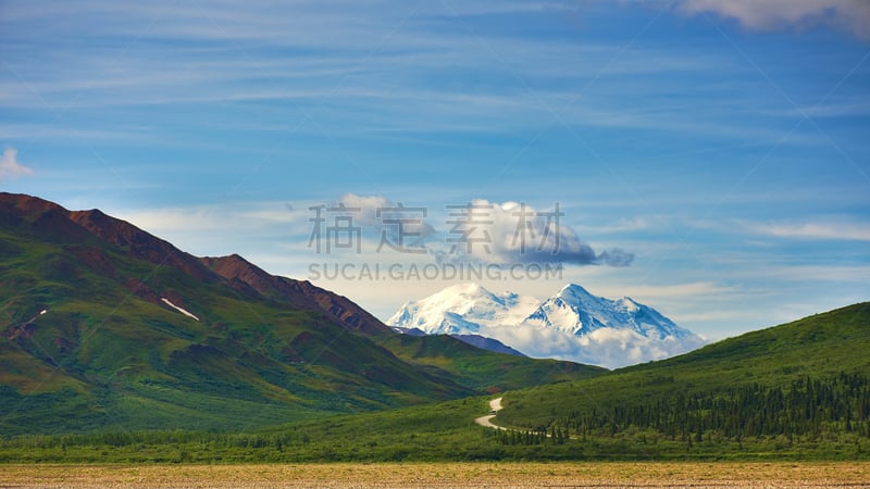 阿拉斯加,云,公园,山脉,天空,地形,2018,旅游