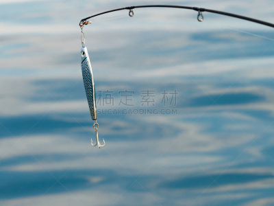 蓝色,海洋,钓竿,自然,水平画幅,简易钓鱼,鲤科小鱼,夏天,户外,业余爱好
