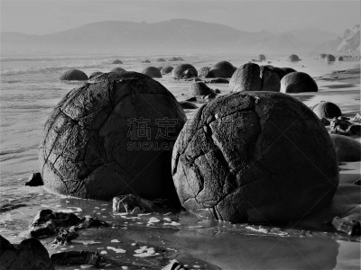 摩拉基大圆石,新西兰,天空,沙子,夏天,oamaru,海滩,风景,新西兰南岛,岩石