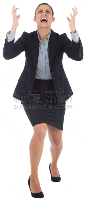 女商人,做手势,狂怒的,垂直画幅,正面视角,美,美人,情绪压力,白人,仅成年人