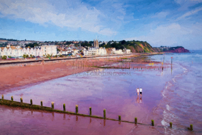 泰恩茅斯,绘画插图,英格兰,旅行者,海滩,城镇,英国,友谊,油画,多里士