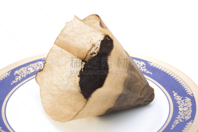 咖啡滤纸,古老的,盘子,研磨咖啡,纸碟,烤咖啡豆,饮食,水平画幅,无人,白色背景