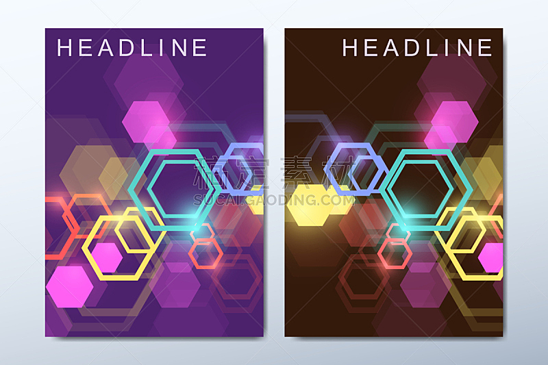 Business templates for brochure, cover, flyer, annual report, leaflet. The minimalistic composition with hexagonal molecule structure. Future geometric template. medical, science background