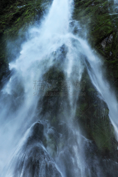 新西兰,峡湾,垂直画幅,雪,瀑布,无人,主教法冠,户外,山,著名景点