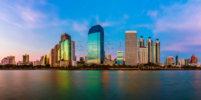 公园,曙暮光,泰国,曼谷,水,天空,诗丽吉王后,水平画幅,夜晚,无人