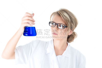 青年人,科学家,锥形烧瓶,试管,半身像,化学家,科学实验,实验室,仅成年人,专业人员