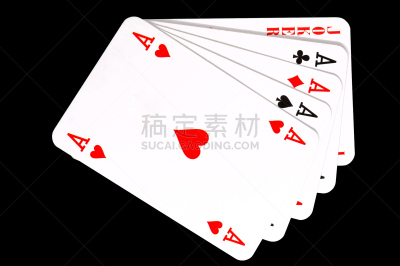 扑克牌A,四个物体,王牌,黑桃A,纸牌,休闲游戏,背景分离,梅花A,方片A,扑克