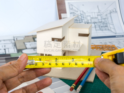 蓝图,房屋,建筑师,住宅内部,模型,概念,办公室,水平画幅,绘画插图,工作室