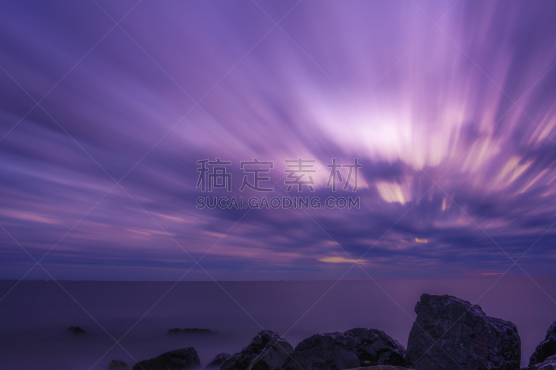秋天,黎明,海滩,气候,桑迪胡克,云景,环境,云,黄昏,天气