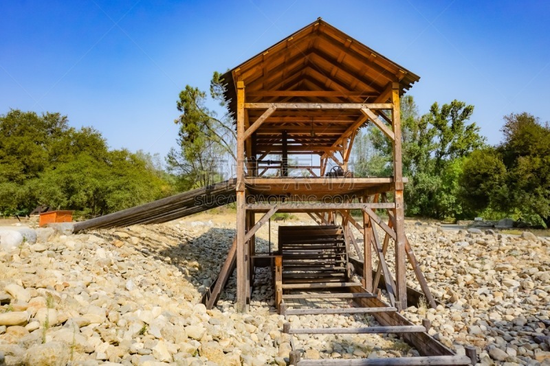 Sutter’s Mill, the location of the discovery of gold, in 1848.  Located in a State Park