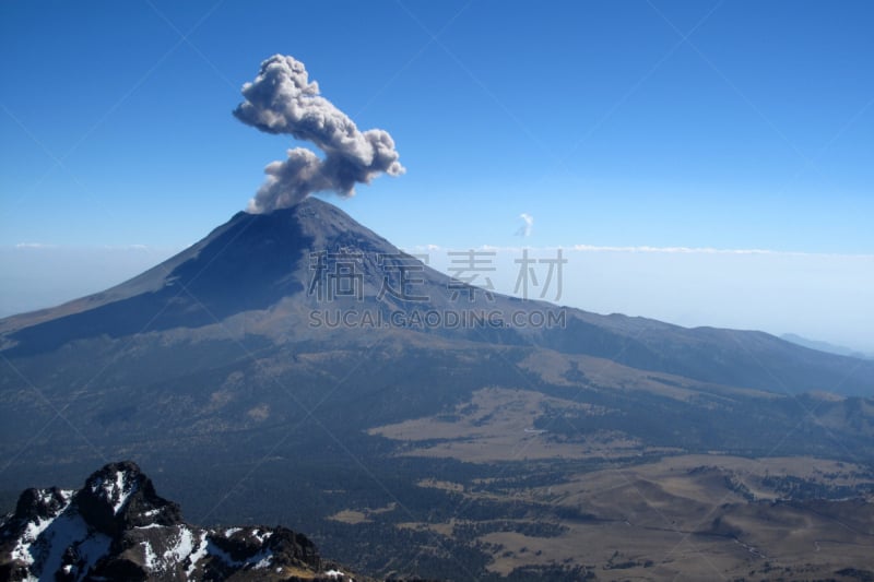 波波卡特佩特火山,墨西哥,动作,火山,喷气孔,火山口,吸烟问题,熔岩,天空,公园