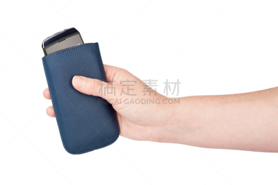 手,手机,手机套,新的,水平画幅,电话机,白人,特写,现代,部分