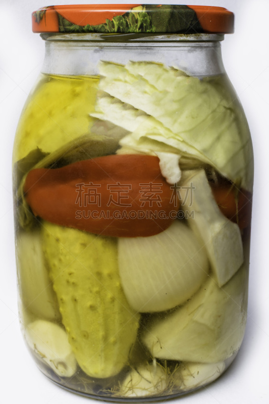 蔬菜,绿色,广口瓶,多样,黄瓜,红色灯笼椒,垂直画幅,盐渍食品,素食,无人