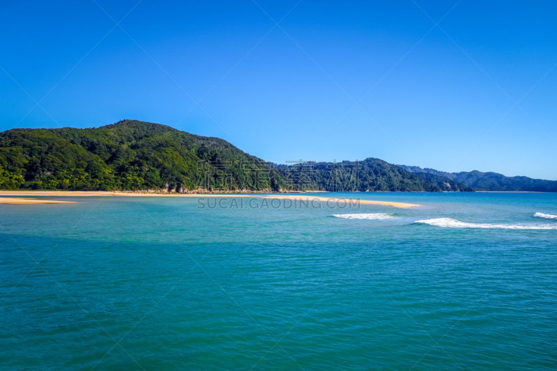 新西兰,水,天空,水平画幅,沙子,岩层,热带雨林,旅行者,夏天,海岸地形