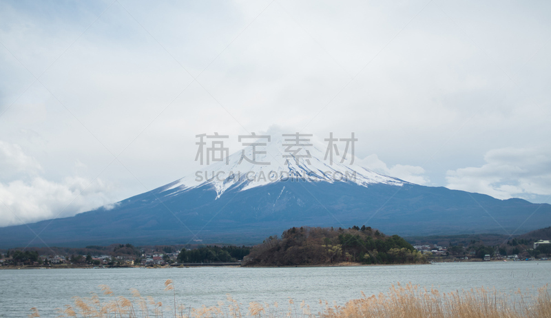 富士山,日本,河口湖,看风景,天空,里山,水平画幅,无人,火山地形,户外