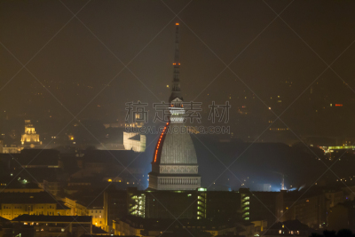 都市风景,托内利尖塔,都灵,水,天空,水平画幅,建筑,皮埃蒙特,夜晚,无人